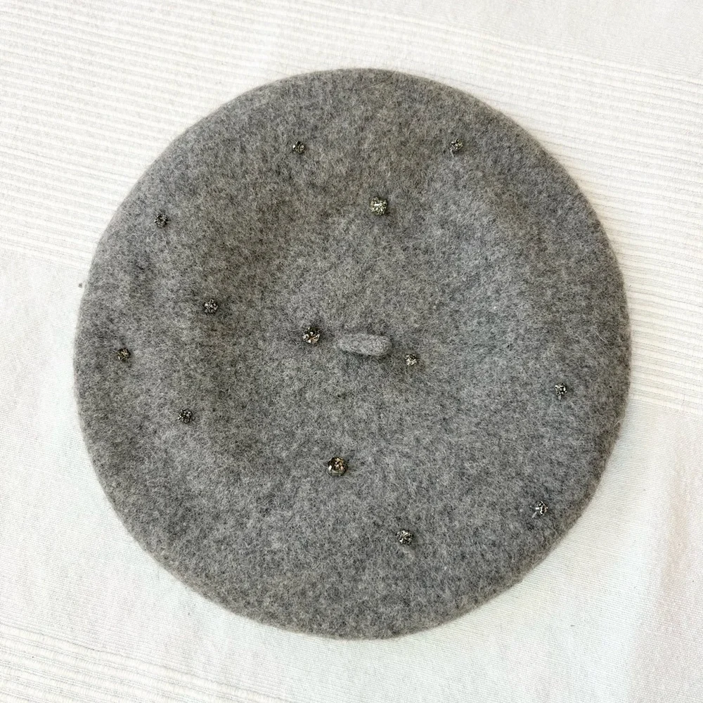 H&M Felted Wool Rhinestone Beret - Picture 3 of 14